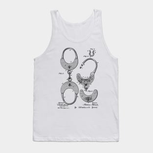 Hand Cuff Vintage Patent Hand Drawing Tank Top